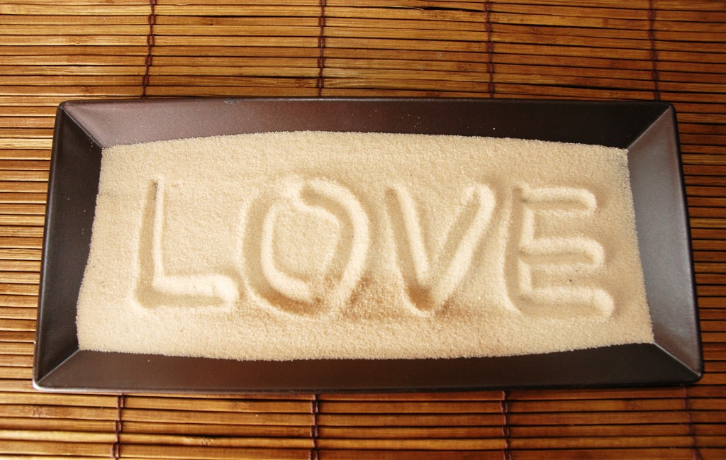 love written on sand
